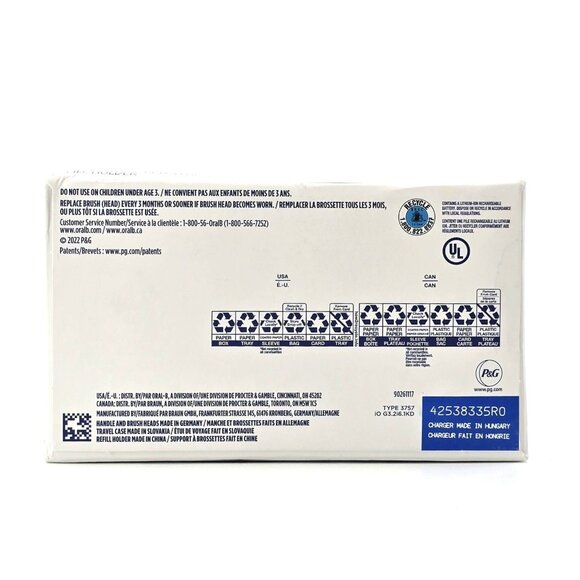 Oral-B iO Series 3 Limited Edition Rechargeable Toothbrush White 2 Brush Heads - Picture 8 of 8